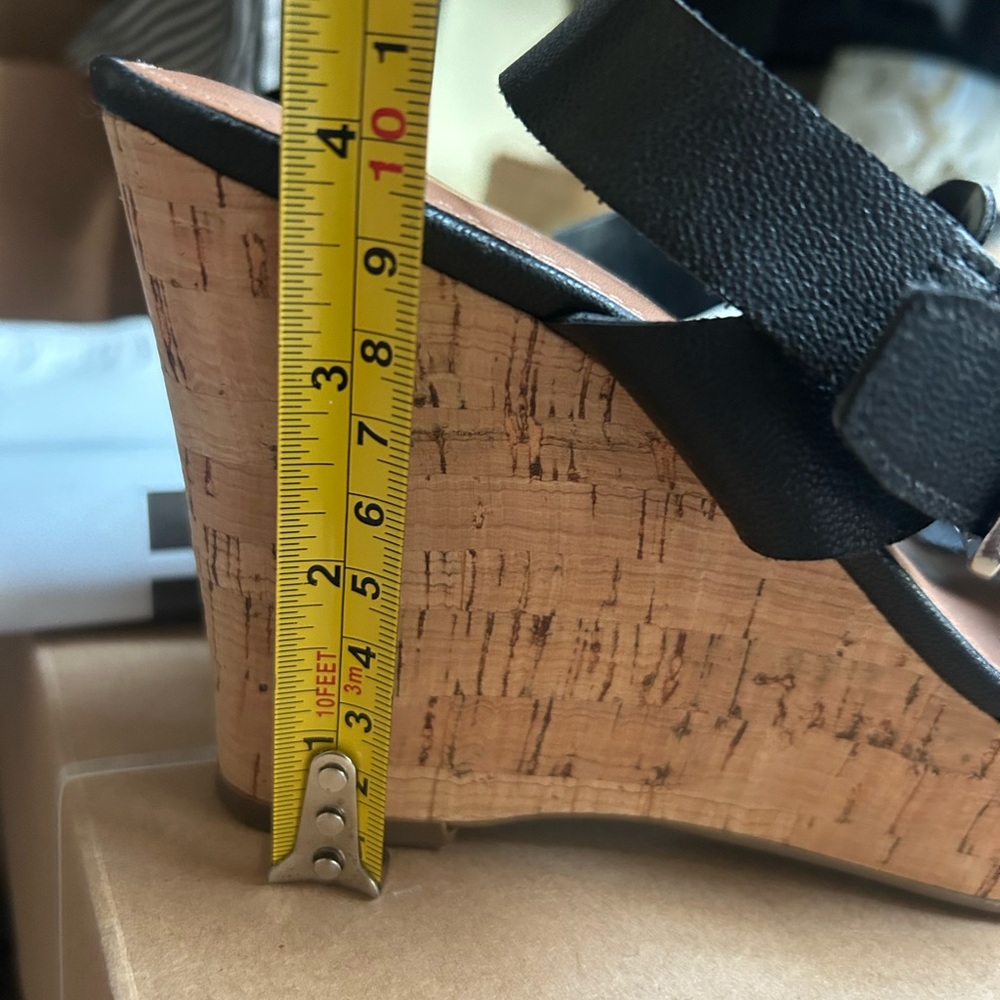 Franco Sarto Black Strappy Wedges - Picture 5 of 5